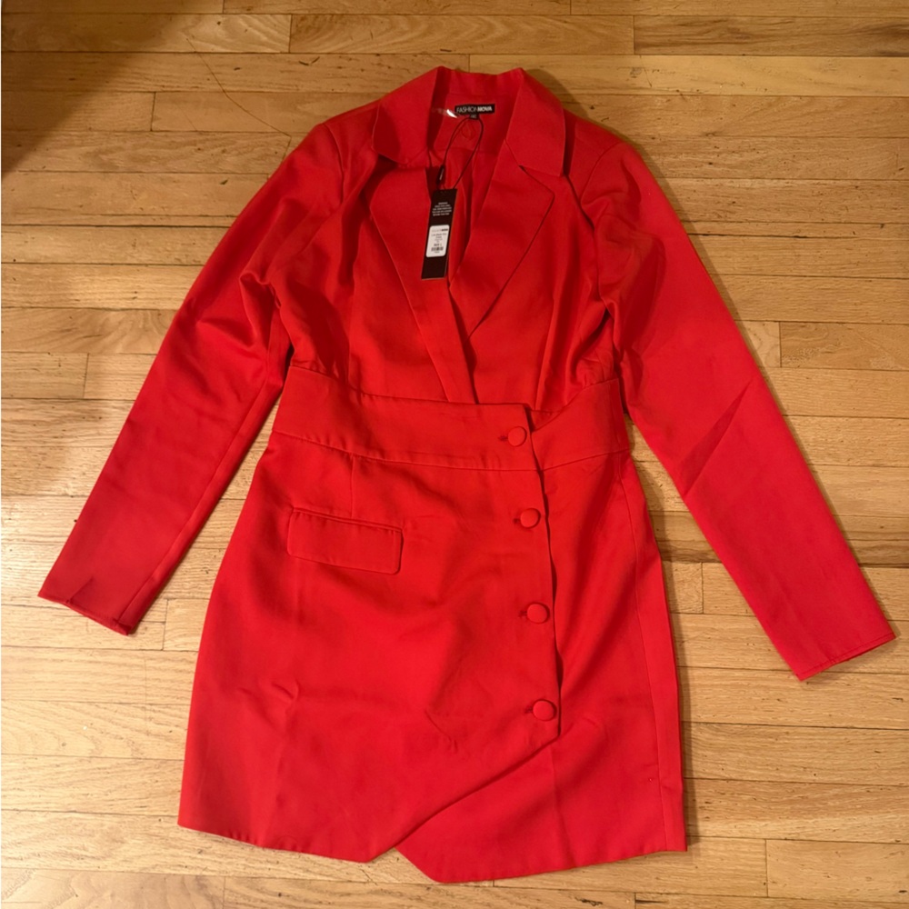 Fashion Nova Vibrant Red Blazer